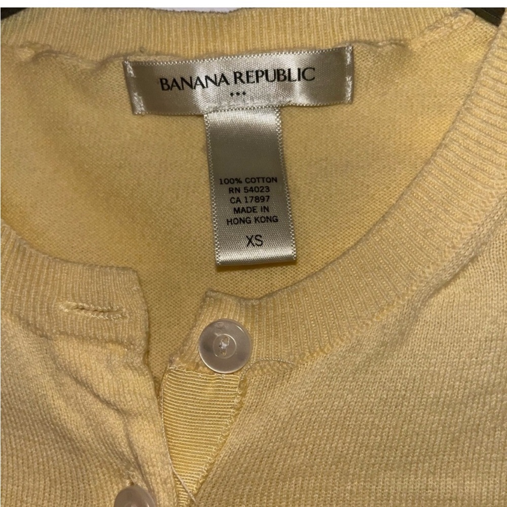 Banana Republic Yellow Cardigan Sweater, Size XS - Picture 3 of 3